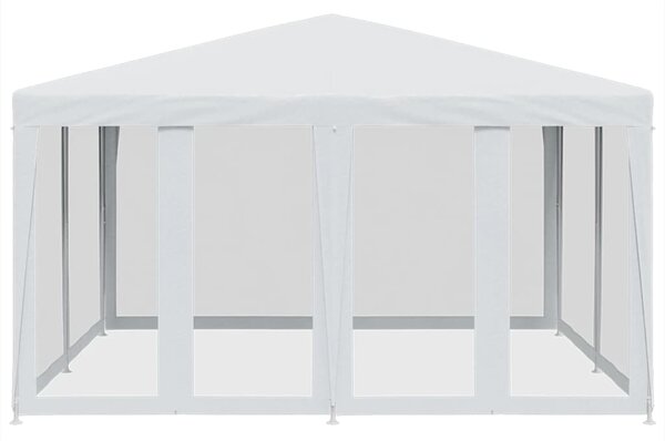 Namiot imprezowy z 8 ścianami z siatki, biały, 4x4 m, HDPE
