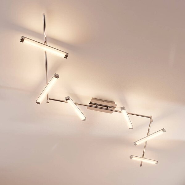 Lampa sufitowa LED Pilou Lindby, możliwość ściemniania, chromowy / srebrny, kuchnia, metal, nowoczesny