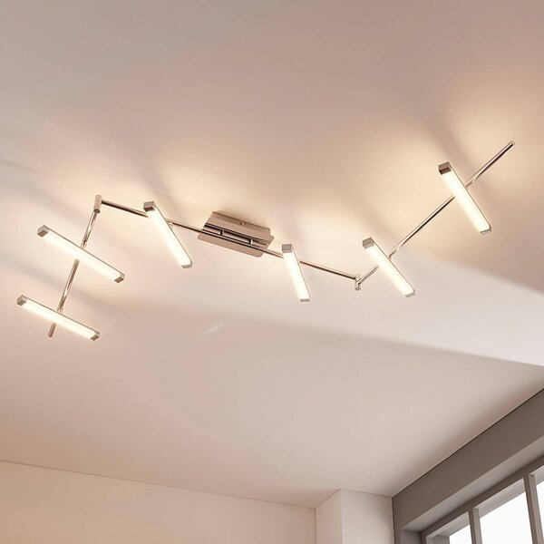 Lampa sufitowa LED Pilou Lindby, możliwość ściemniania, chromowy / srebrny, kuchnia, metal, nowoczesny