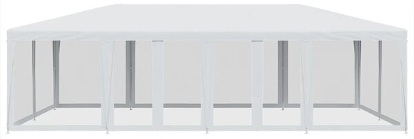 Namiot imprezowy z 12 ścianami z siatki, biały, 8x4 m, HDPE