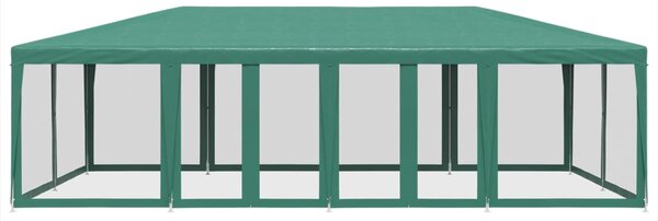 Namiot imprezowy z 12 ścianami z siatki, zielony, 8x4 m, HDPE