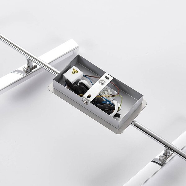 Lampa sufitowa LED Pilou Lindby, możliwość ściemniania, chromowy / srebrny, kuchnia, metal, nowoczesny