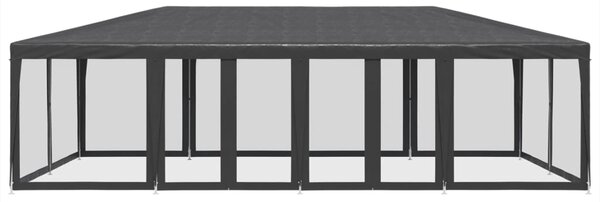 Namiot imprezowy z 12 ścianami z siatki, antracyt, 8x4 m, HDPE