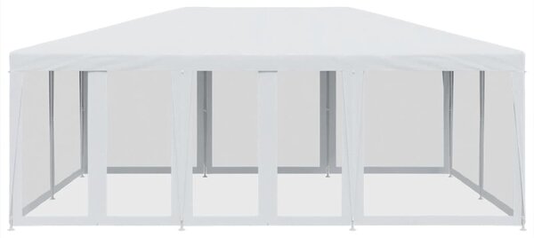 Namiot imprezowy z 10 ścianami z siatki, biały, 6x4 m, HDPE
