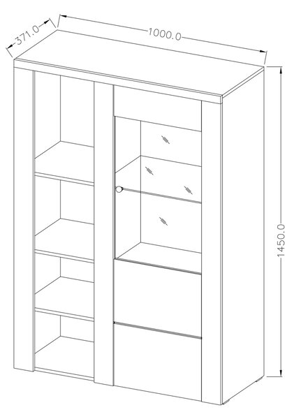 Komoda LARISSA 100 cm do Salonu Sypialni Dąb jasny