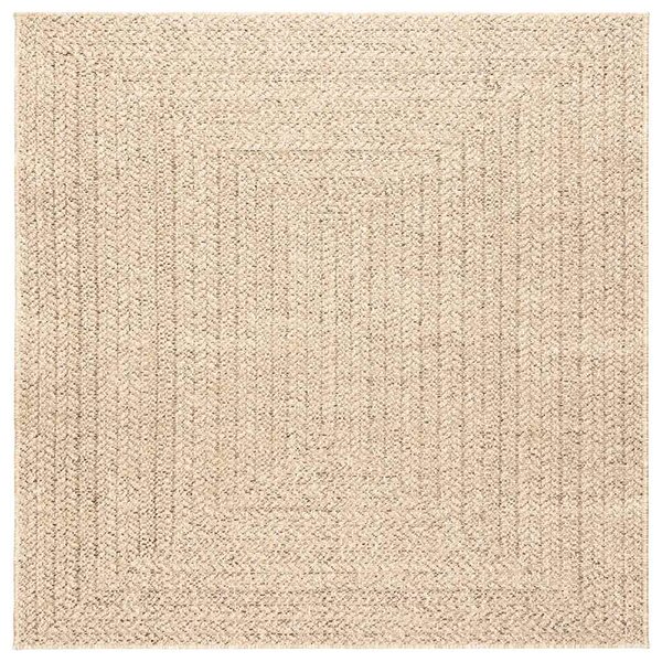 Dywan ZIZUR, beżowy, 120x120 cm, stylizowany na jutowy