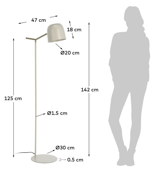 Beżowa lampa stojąca Kave Home Alish