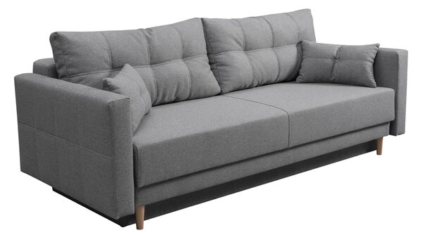Sofa MAGNUS szara z funkcją spania i pojemnikiem na pościel 216x85x91 cm