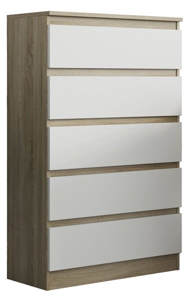 Komoda ADRIANO 70 cm do Salonu Sypialni 5 Szuflad Dąb sonoma