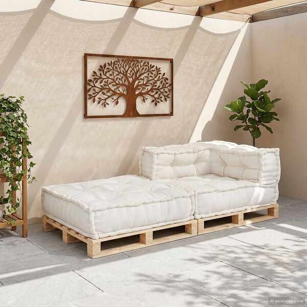 Modułowa sofa w kolorze kremowym, 70x70x54, tkanina