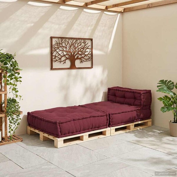 Modułowa sofa, bordowy, 70x70x54, materiał