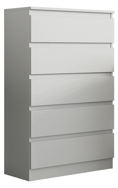 Komoda ADRIANO 70 cm do Salonu Sypialni 5 Szuflad Biały