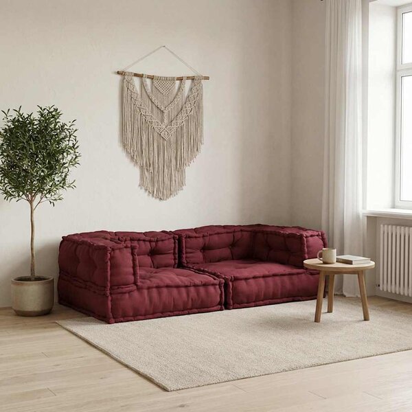 2-osobowa sofa modułowa Bordowy 140x70x36 Tkanina