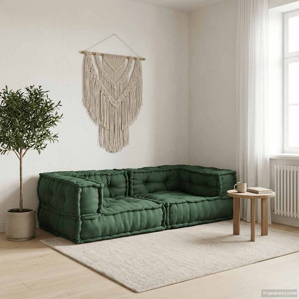 2-osobowa sofa modułowa, zielony, 140x70x36, tkanina