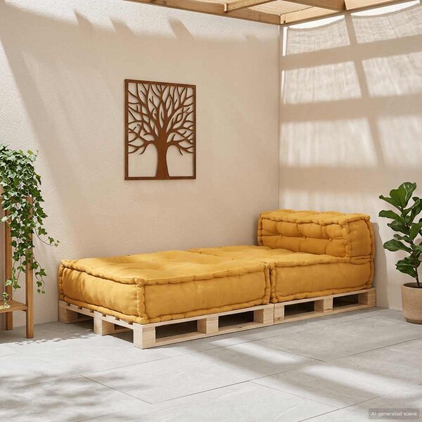 Modułowa sofa, żółty, 70x70x54, tkanina