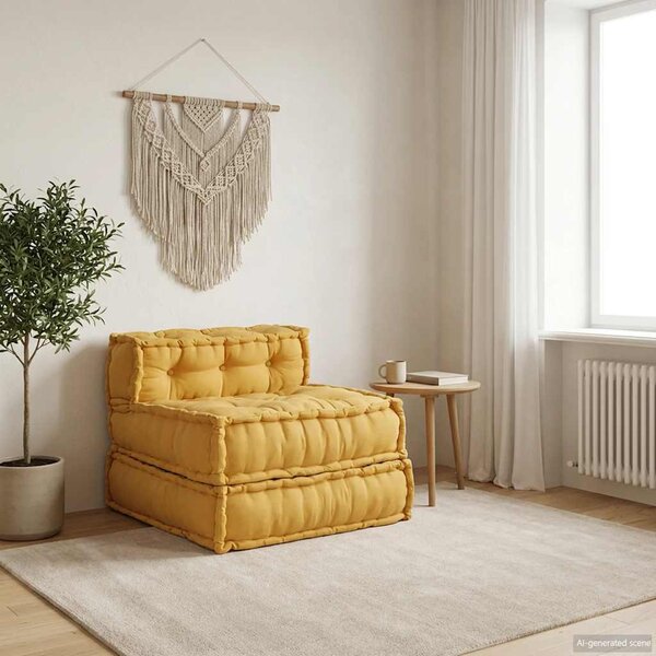 Modułowa sofa, żółty, 70x70x54, tkanina