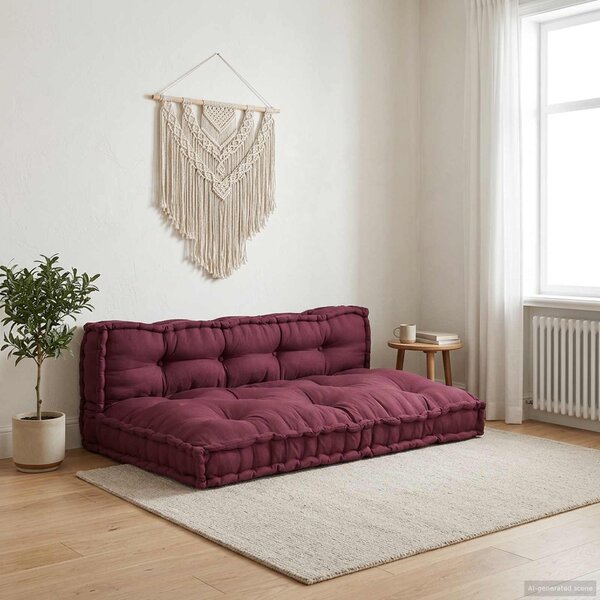 Poduszka do sofy paletowej 2 pcs Bordowy 120 x 80 x 38 cm