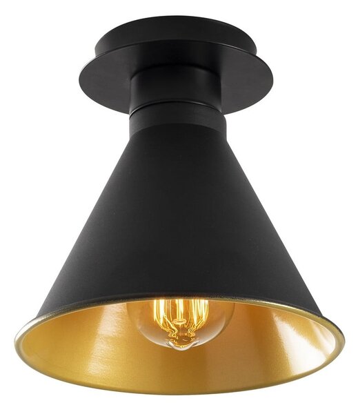 Czarna/w kolorze złota lampa sufitowa z metalowym kloszem ø 20 cm Tramino – Opviq lights