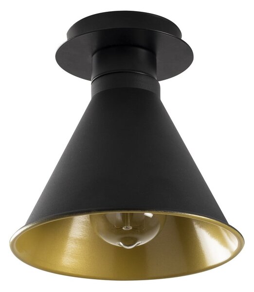 Czarna/w kolorze złota lampa sufitowa z metalowym kloszem ø 20 cm Tramino – Opviq lights