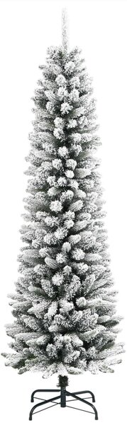 Sztuczna, smukła choinka pokryta śniegiem, 150 cm, PVC i PE