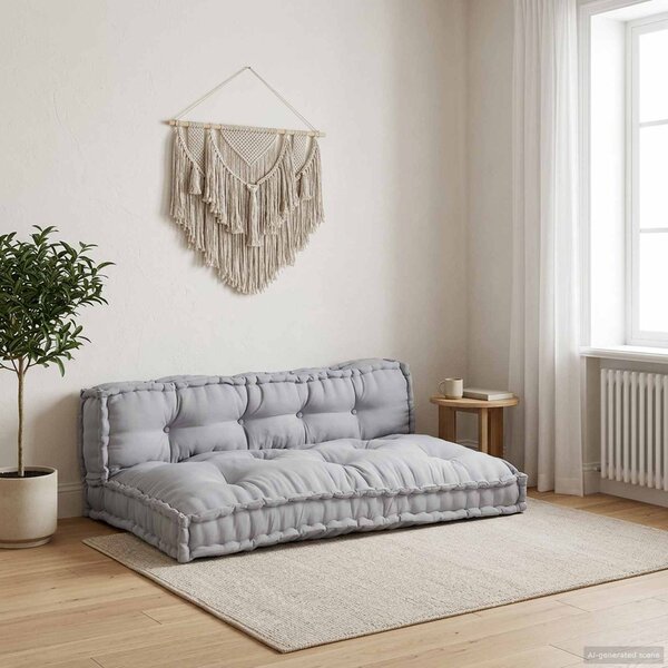 Poduszka do sofy paletowej 2 pcs Szary 120 x 80 x 38 cm tkanina