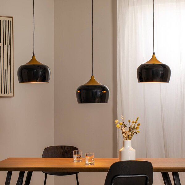 Lampa wisząca Berceste Opviq, możliwość ściemniania, czarny, salon / jadalnia, metal