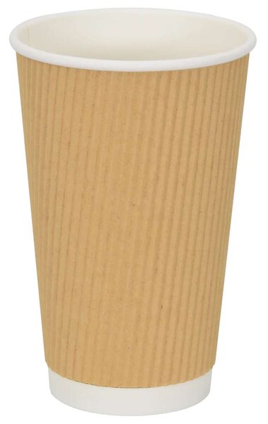 Papierowe kubki, 500 szt., 16oz, 400ml, brązowy