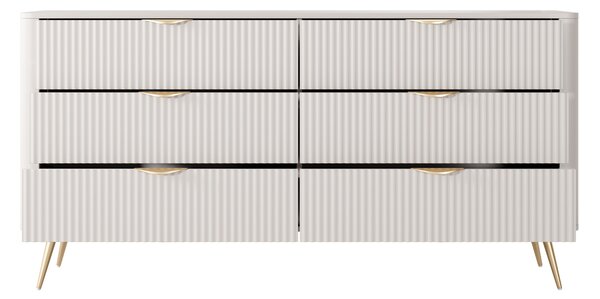 Komoda LANTANA 163 cm do Salonu Sypialni 6 Szuflad Odcienie beżu