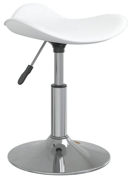 Krzesło stołowe, białe, chromowana stal i sztuczna skóra