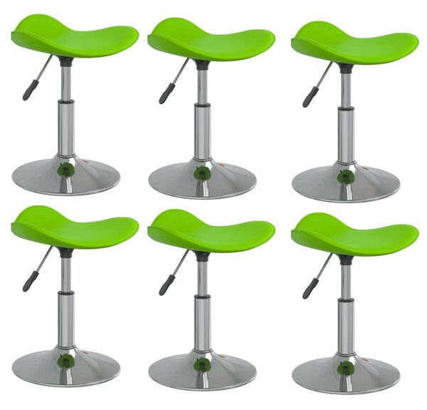Krzesła stołowe, 6 szt., zielone, chromowana stal i ekoskóra
