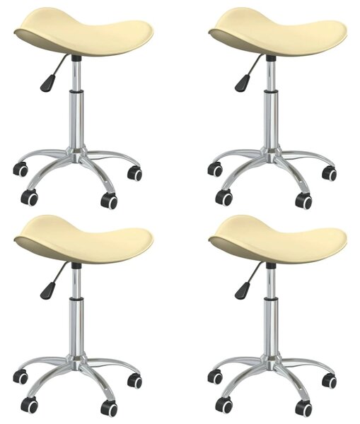 Obrotowe krzesła stołowe, 4 szt., kremowe, sztuczna skóra