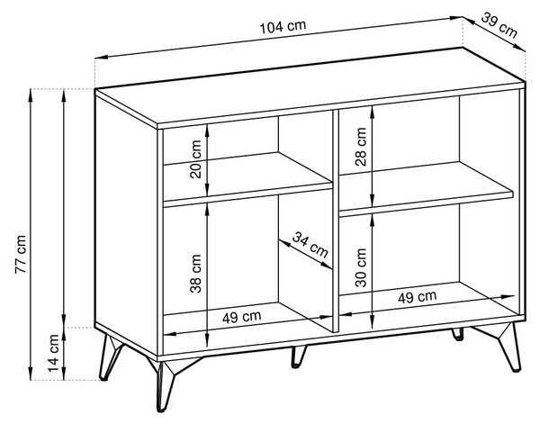 Komoda DIAMANTE 104 cm do Salonu Sypialni Czarny