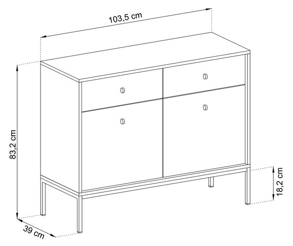 Komoda MONDO 104 cm do Salonu Sypialni Odcienie granatowego