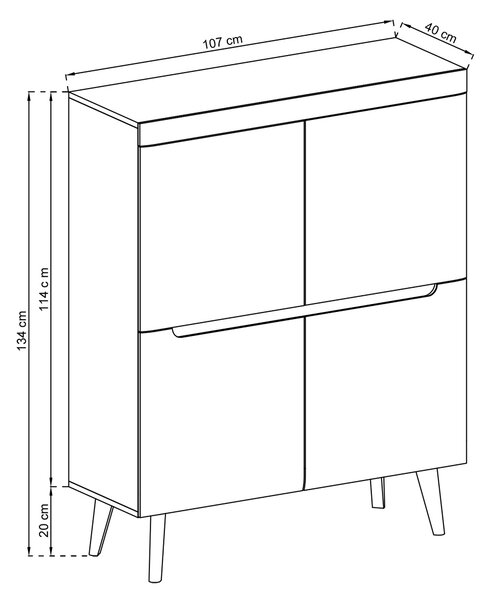 Komoda NORDICO 107 cm do Salonu Sypialni Biały