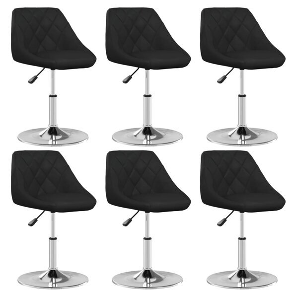 Krzesła stołowe, 6 szt., czarne, obite sztuczną skórą