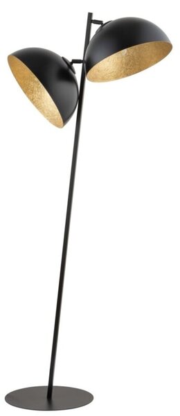 Lampa podłogowa pochylona biała dwie czarno-złote kopuły 2xE27 15W Sfera Sigma Lighting