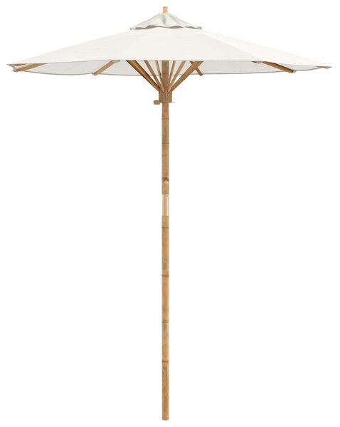 Parasolka ogrodowa Kremowa biel Ø 180 x 230 cm Bambus