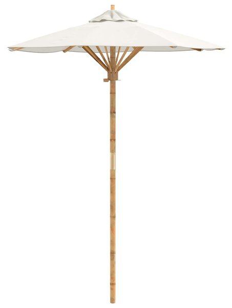 Parasolka ogrodowa Kremowa biel Ø 150 x 210 cm Bambus