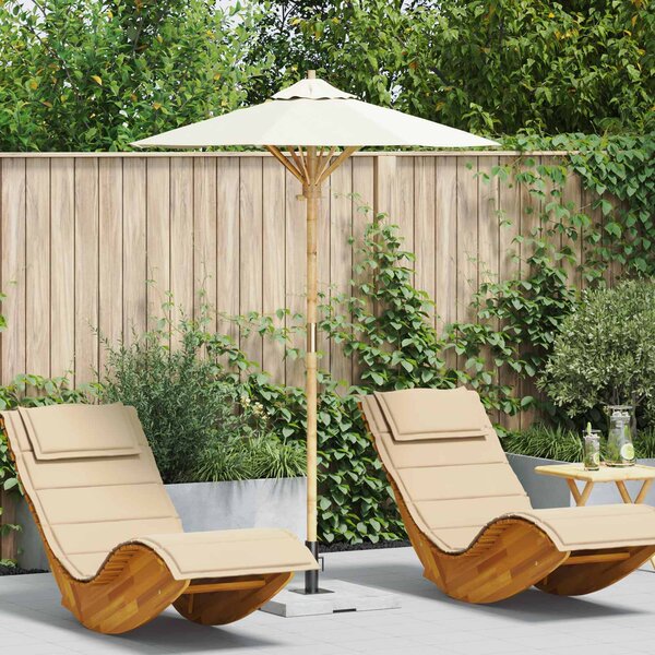Parasolka ogrodowa Kremowa biel Ø 150 x 210 cm Bambus