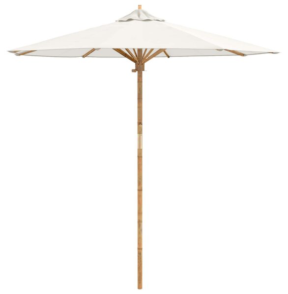 Parasolka ogrodowa Kremowa biel Ø 217 x 230 cm Bambus