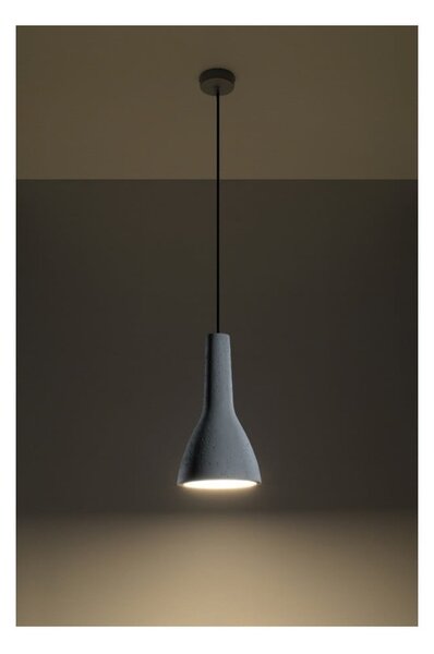 Jasnoszara lampa wisząca z betonowym kloszem ø 17 cm Mattia – Sollux