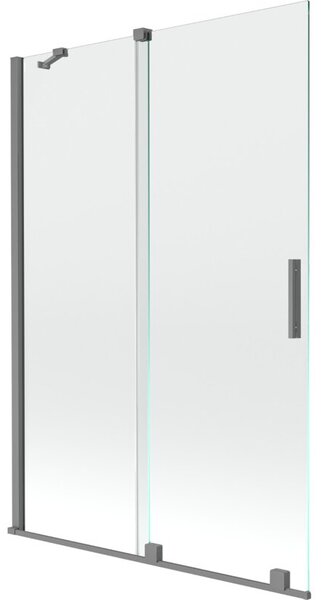Mexen Velar parawan nawannowy 2-skrzydłowy rozsuwany 120 x 150 cm, transparent, gun metal - 896-120-000-01-95