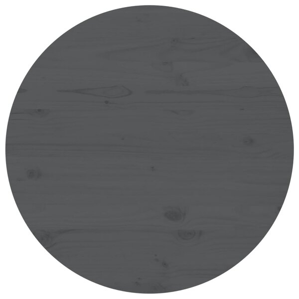 Blat stołu, szary, Ø80x2,5 cm, lite drewno sosnowe