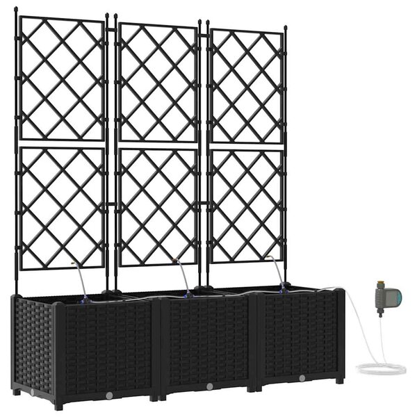 Doniczka ogrodowa 3 pcs Czarny 120 x 40 x 142 cm