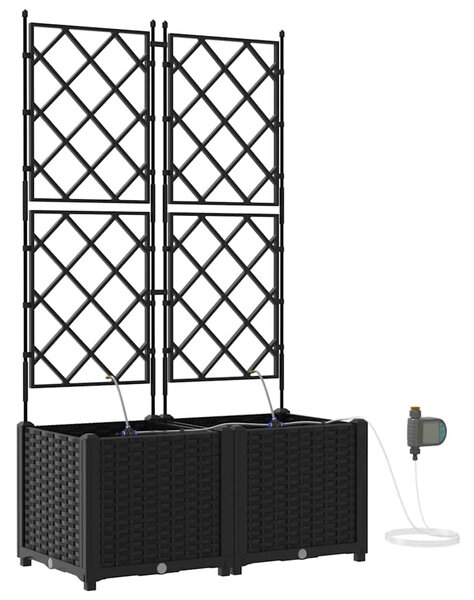 Doniczka ogrodowa 2 pcs Czarny 80 x 40 x 142 cm