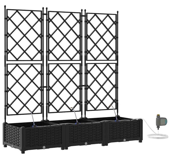 Doniczka ogrodowa 3 pcs Czarny 120 x 40 x 126 cm