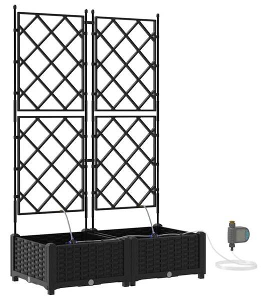 Doniczka ogrodowa 2 pcs Czarny 80 x 40 x 126 cm