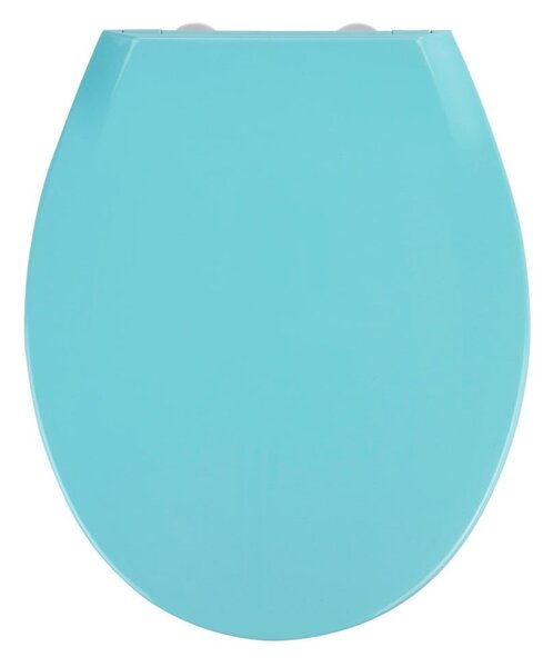 Niebieska deska sedesowa wolnoopadająca Wenko Kos, 44x37,5 cm