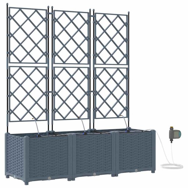 Doniczka ogrodowa 3 pcs Jasnoszary 120 x 40 x 142 cm