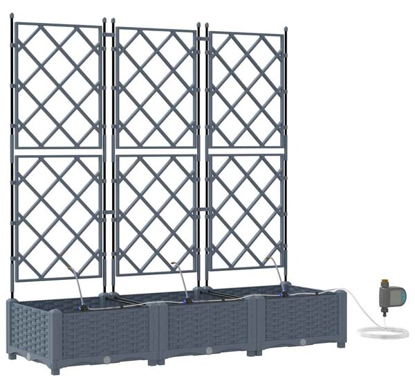 Doniczka ogrodowa 3 pcs Jasnoszary 120 x 40 x 126 cm